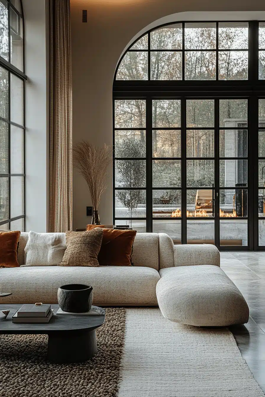 moody neutral living room