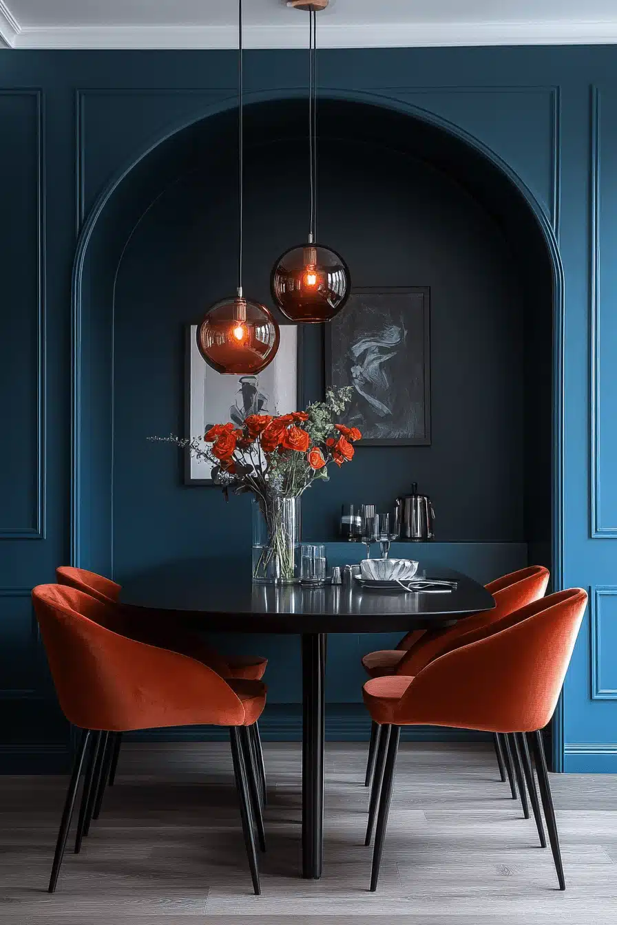 moody vintage dining room