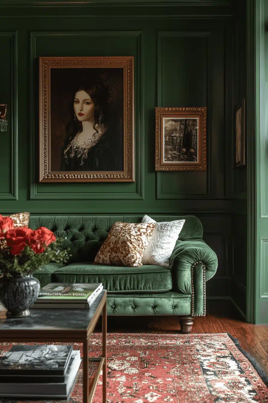 green living room decor