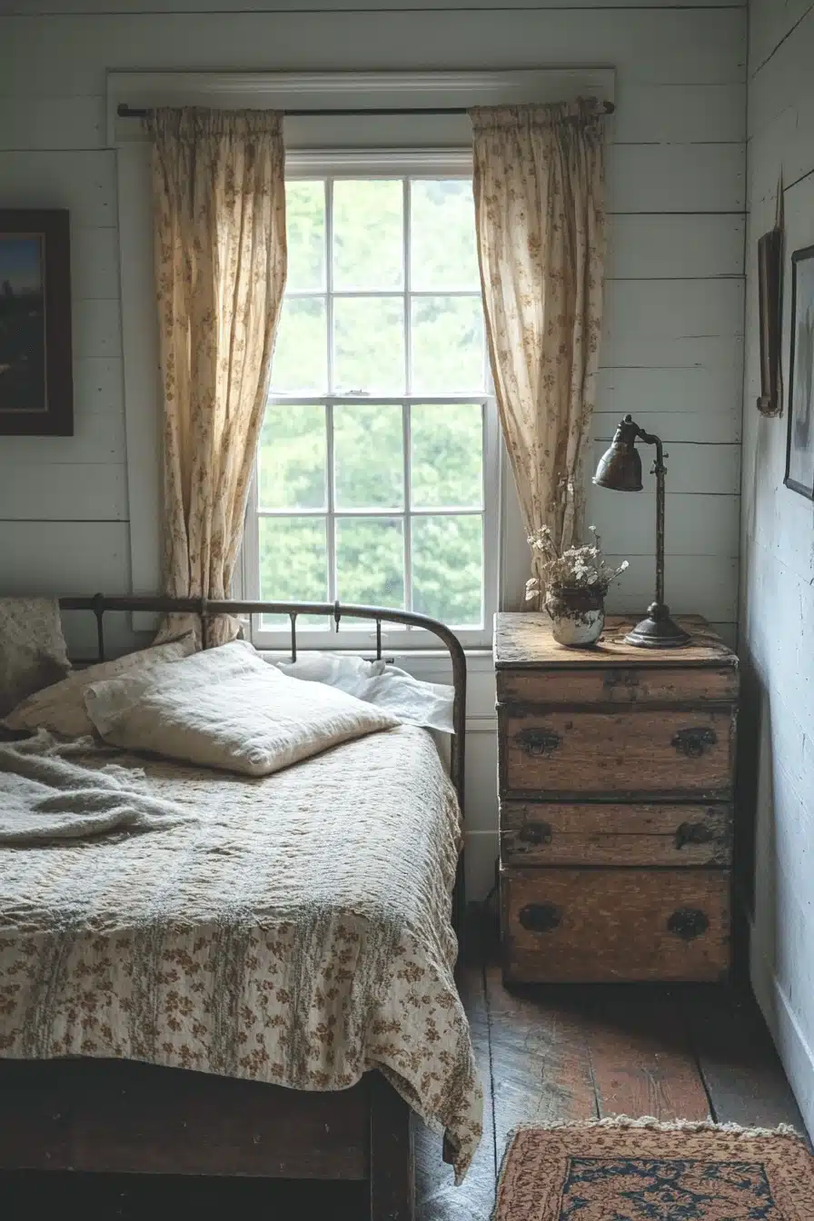 old cabin interior bedroom
