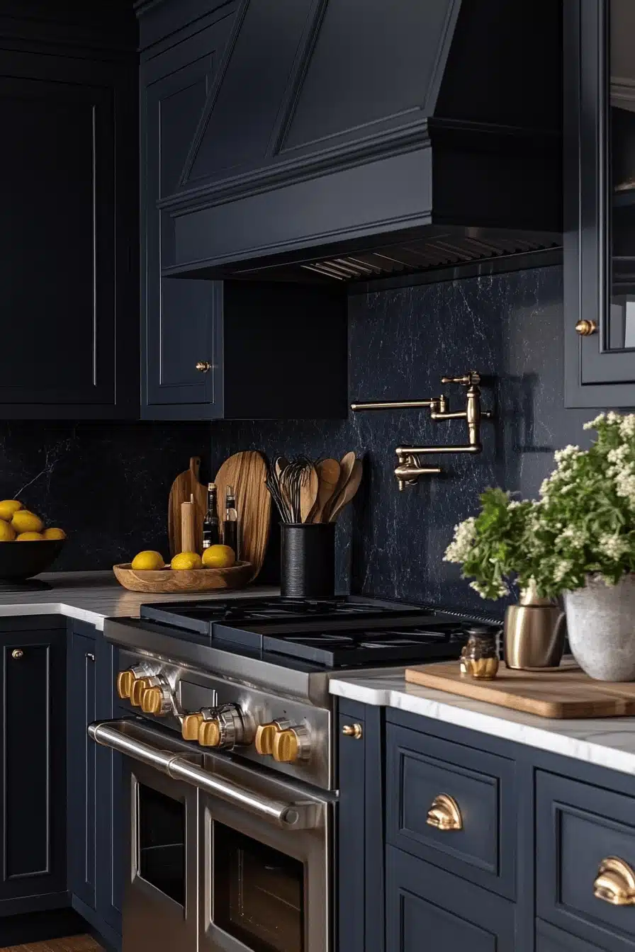 dark and moody kitchen