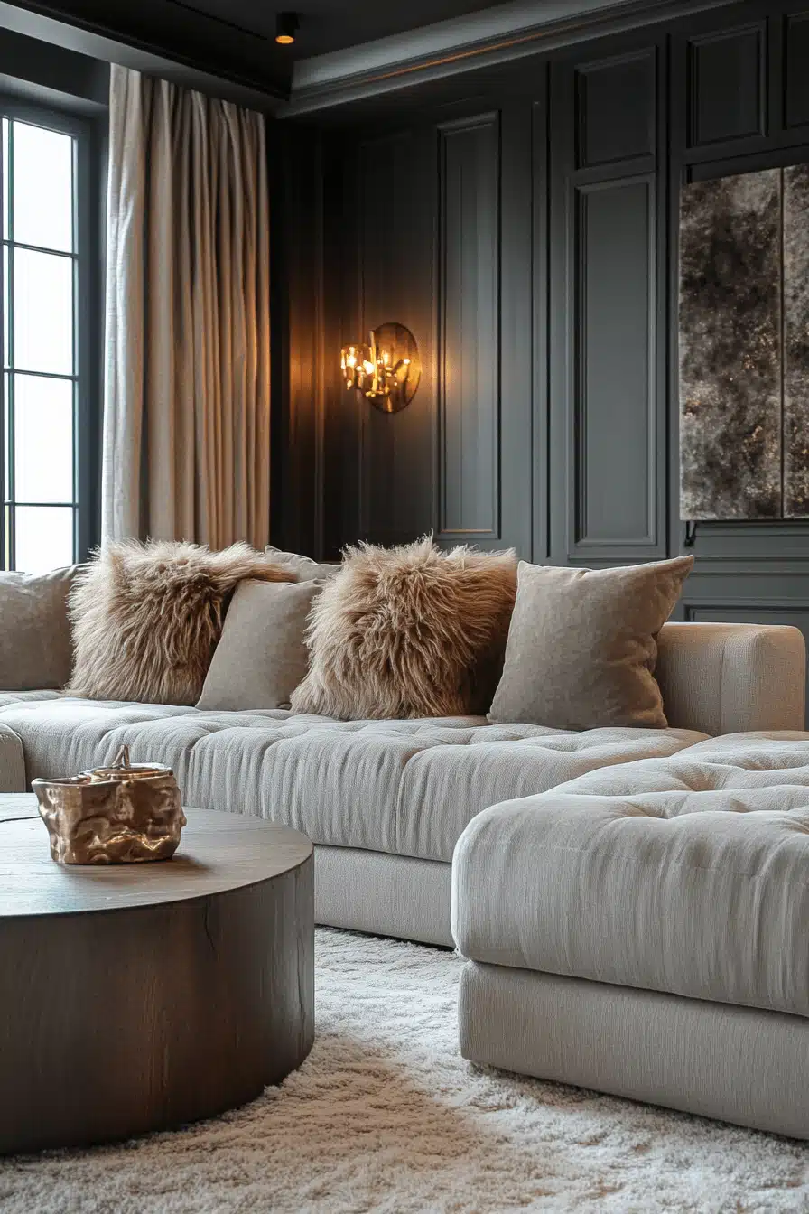 gray couch living room
