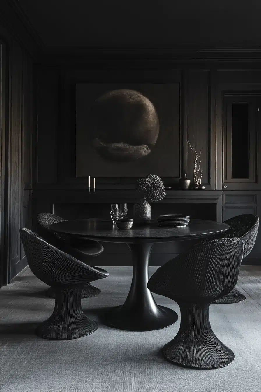 moody dining room