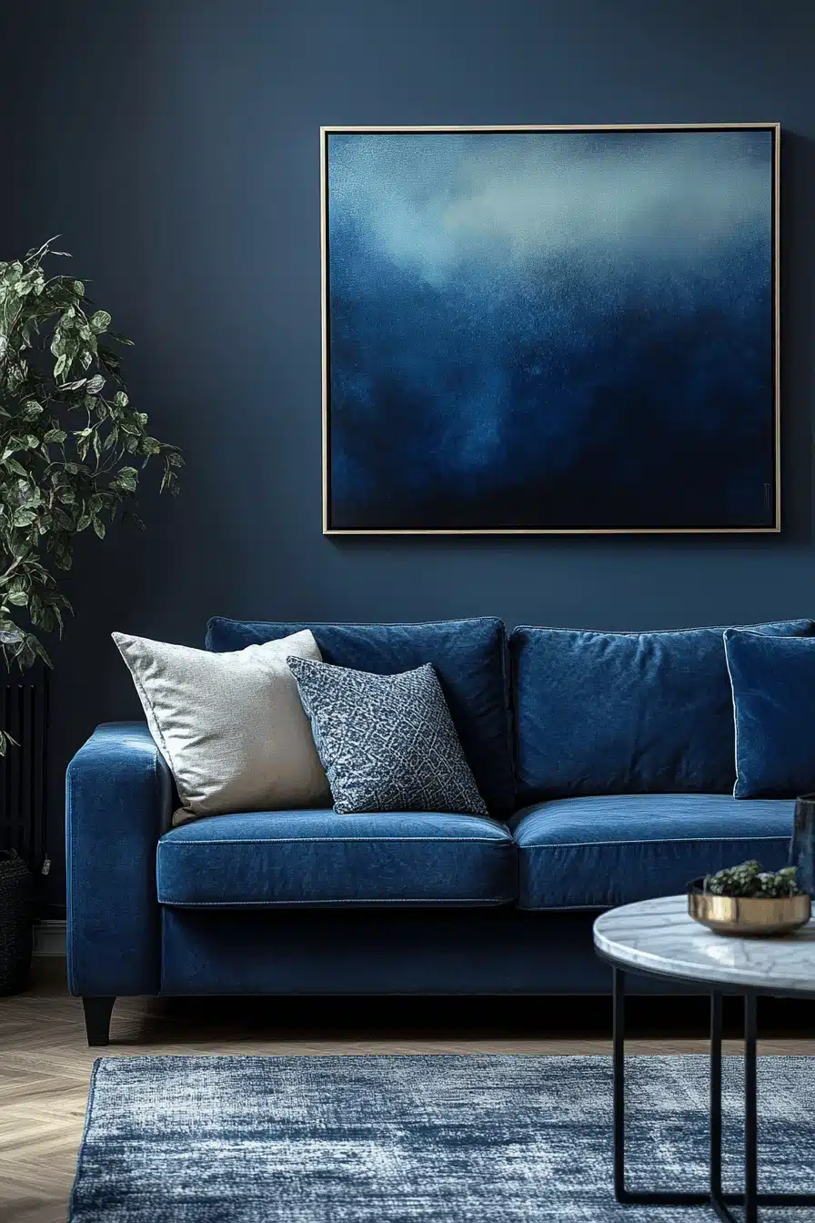 blue living room decor