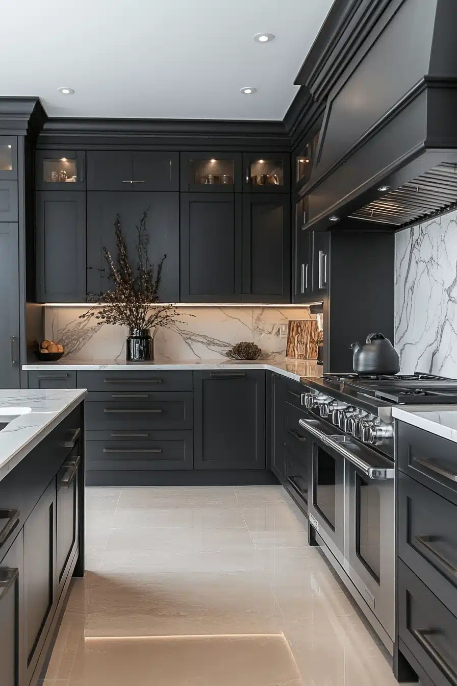 grey kitchen cabinets
