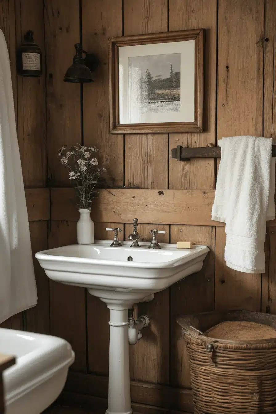 old cabin interior bathroom