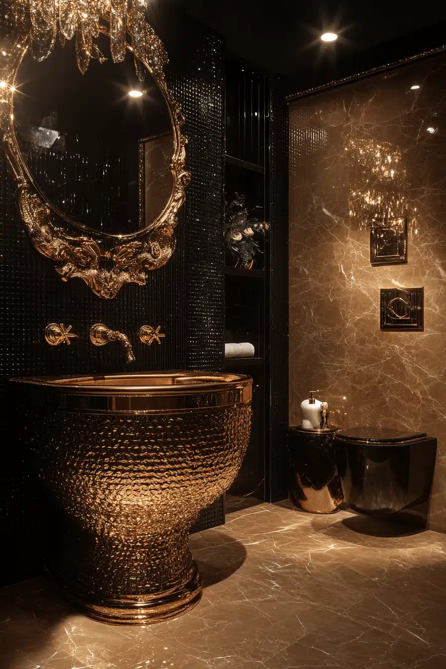 moody vintage bathroom