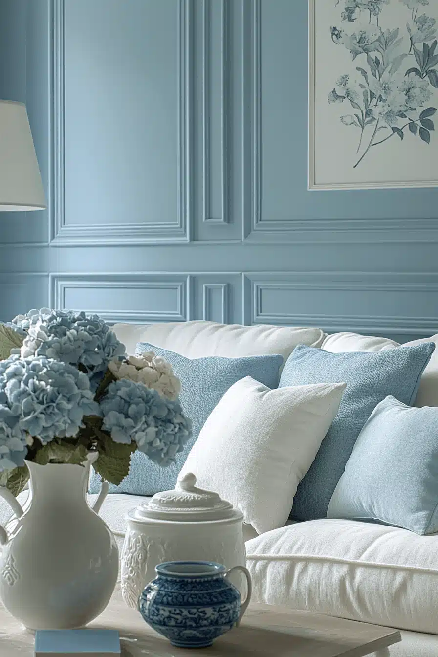 blue living room decor