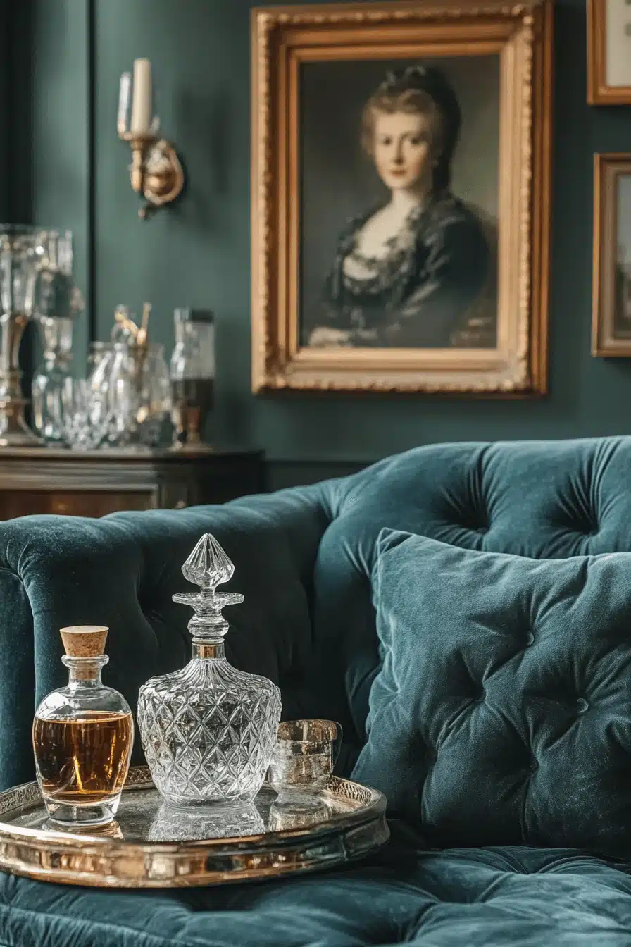 moody vintage living room
