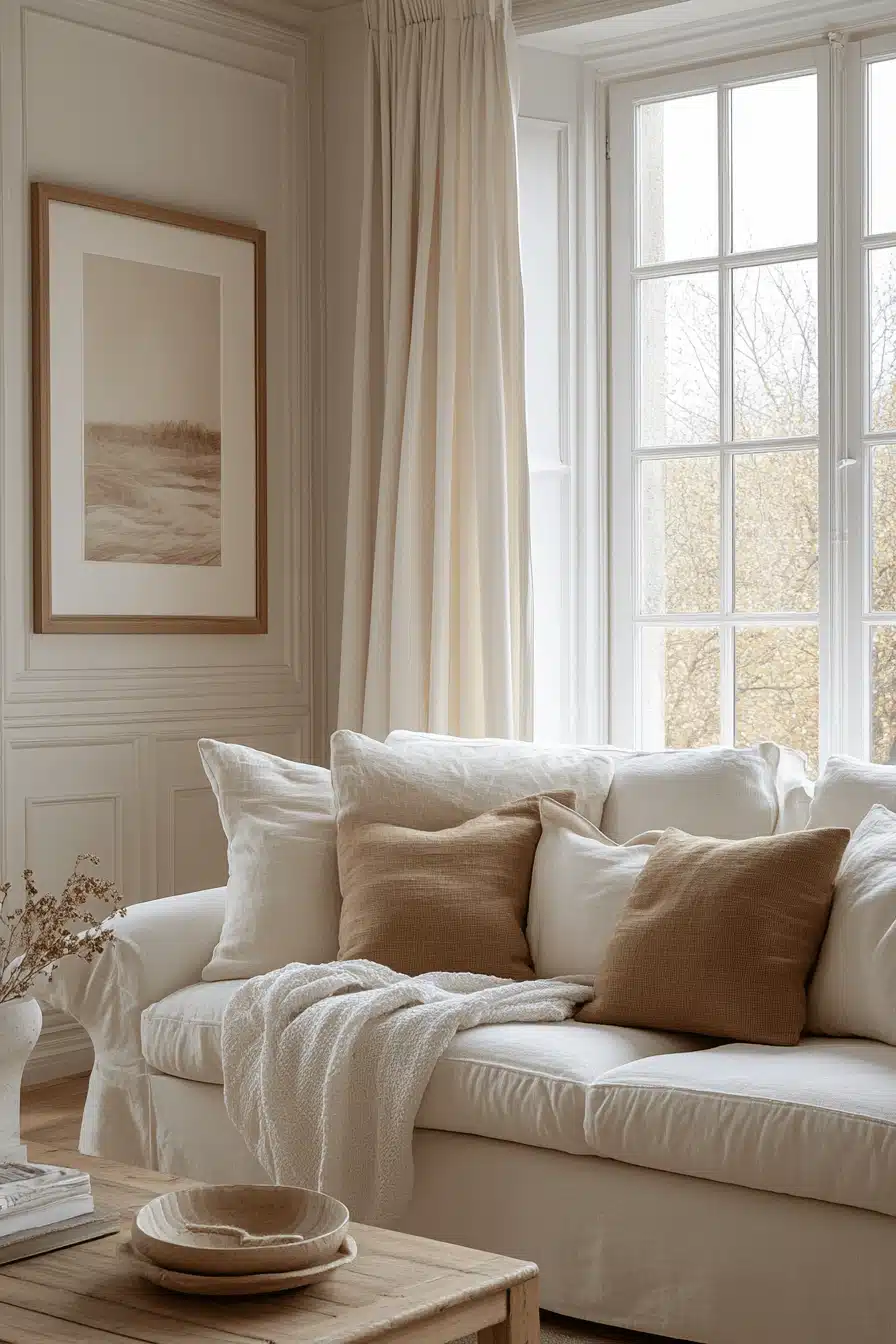 white living room decor