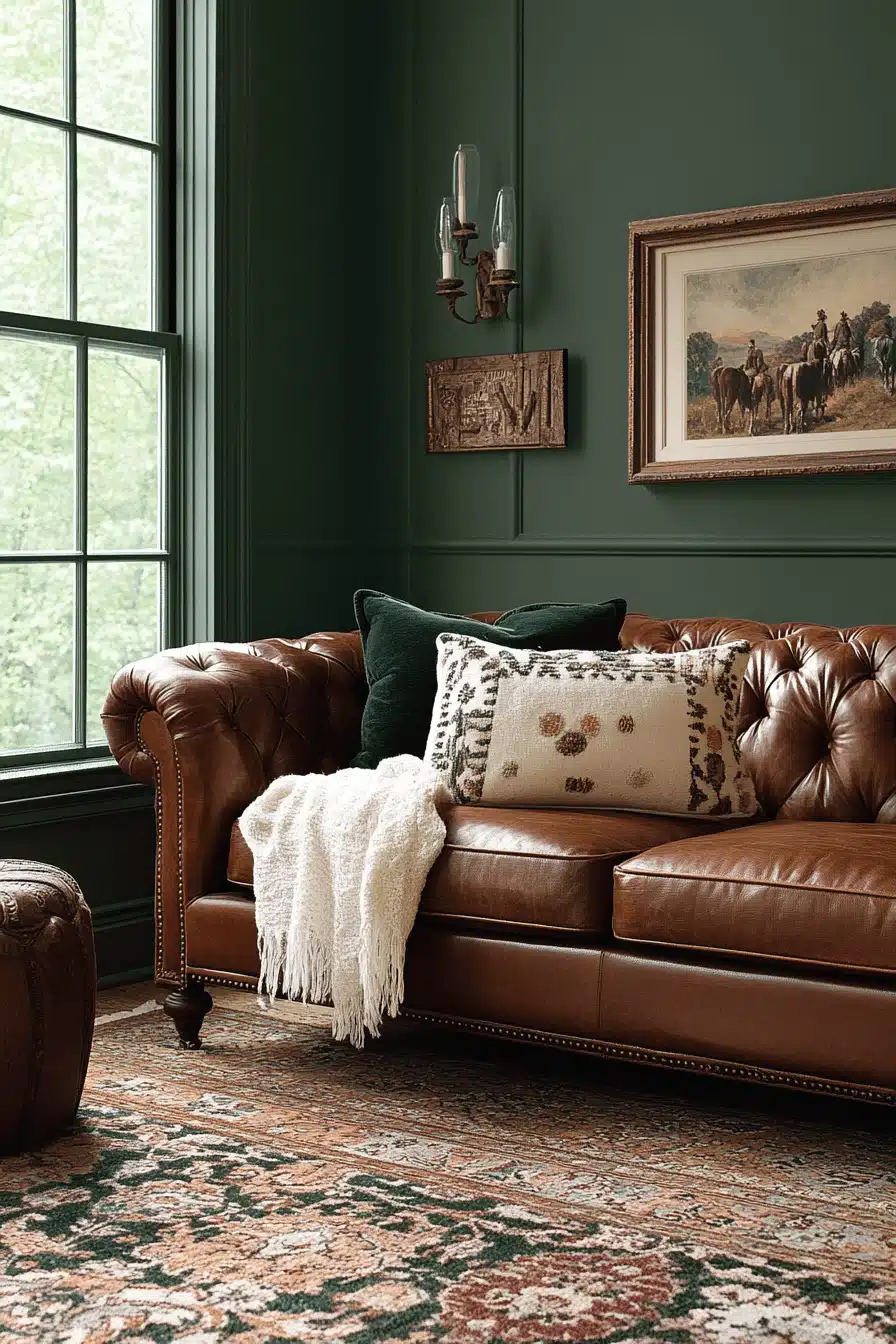 green living room decor
