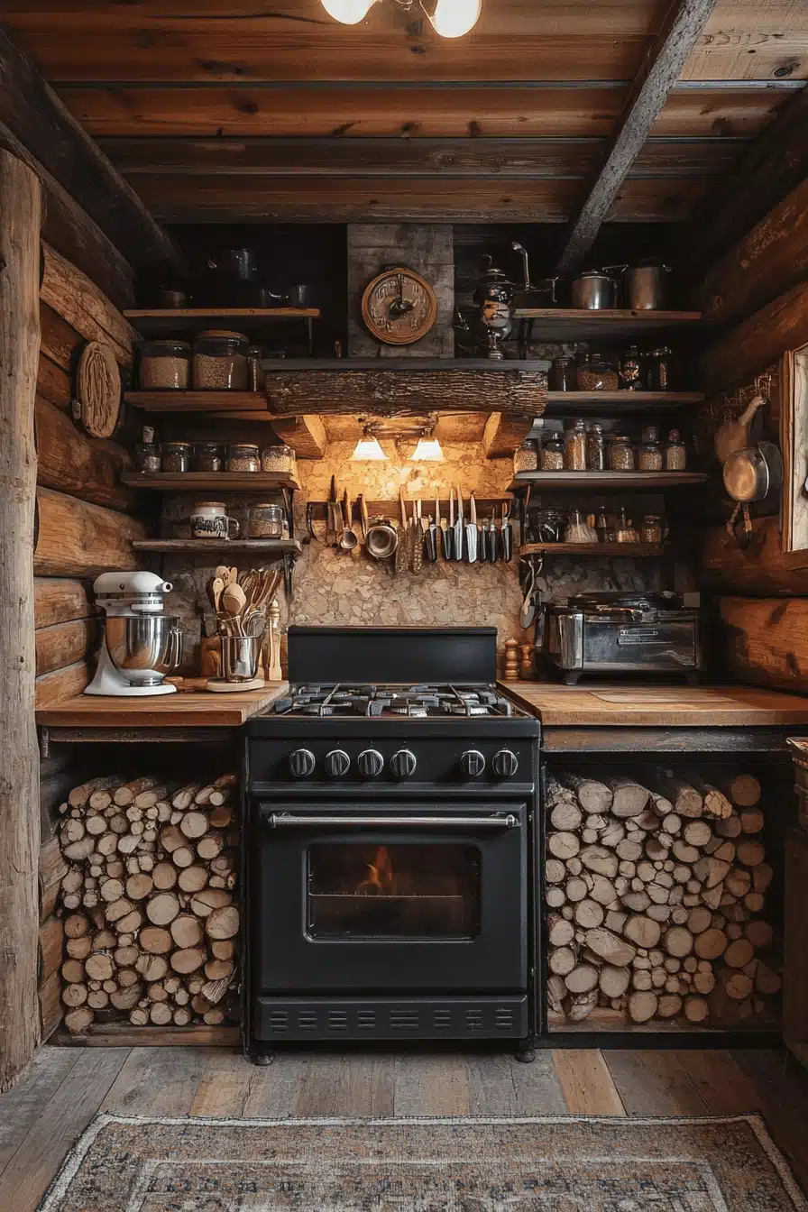 old cabin interior kitchen