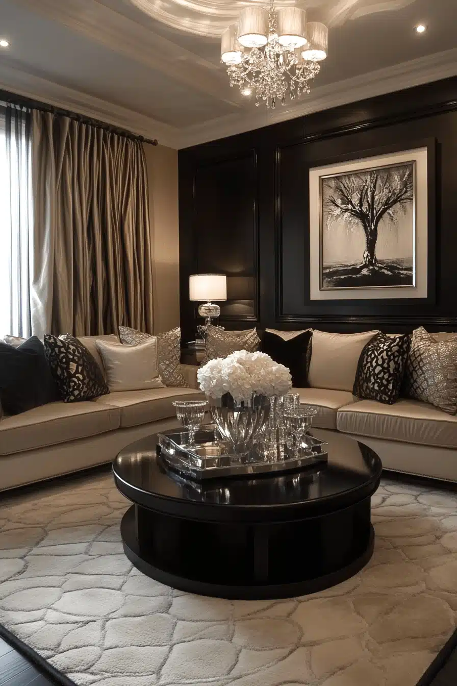 moody neutral living room