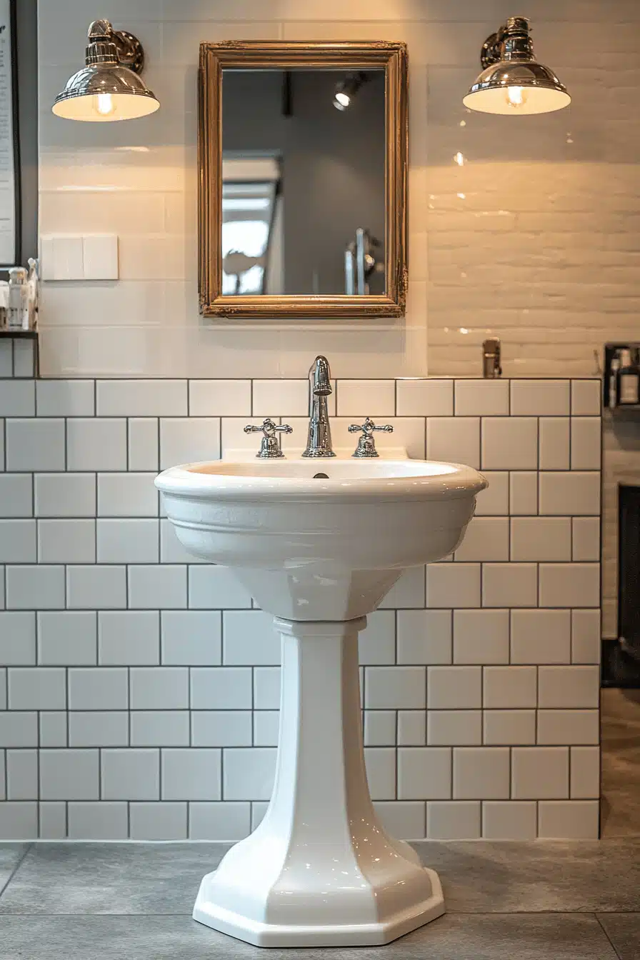 moody vintage bathroom
