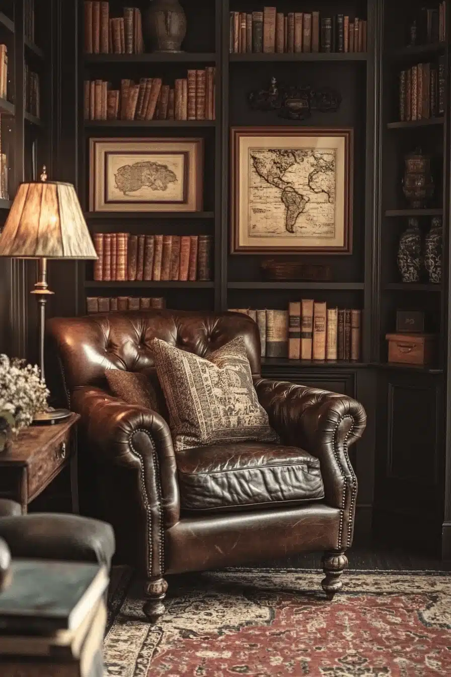 moody vintage living room