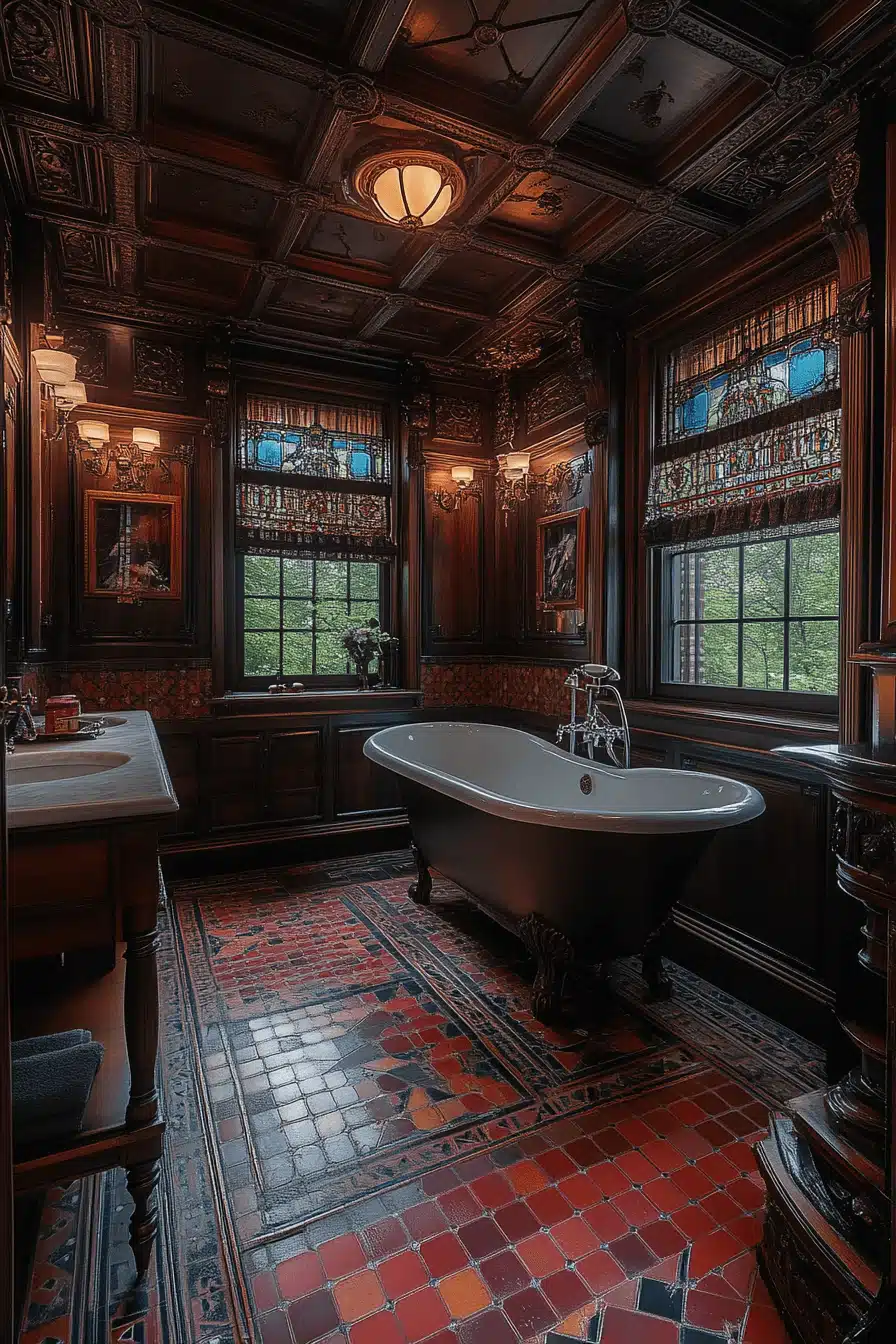 moody vintage bathroom
