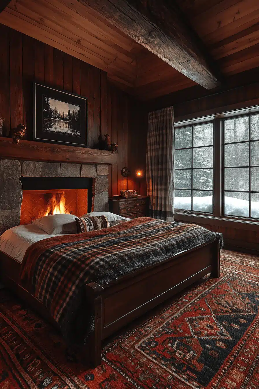 old cabin interior bedroom
