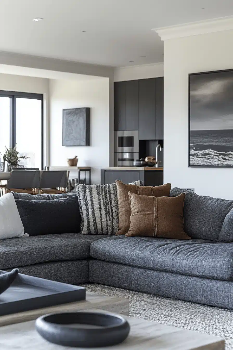 gray couch living room