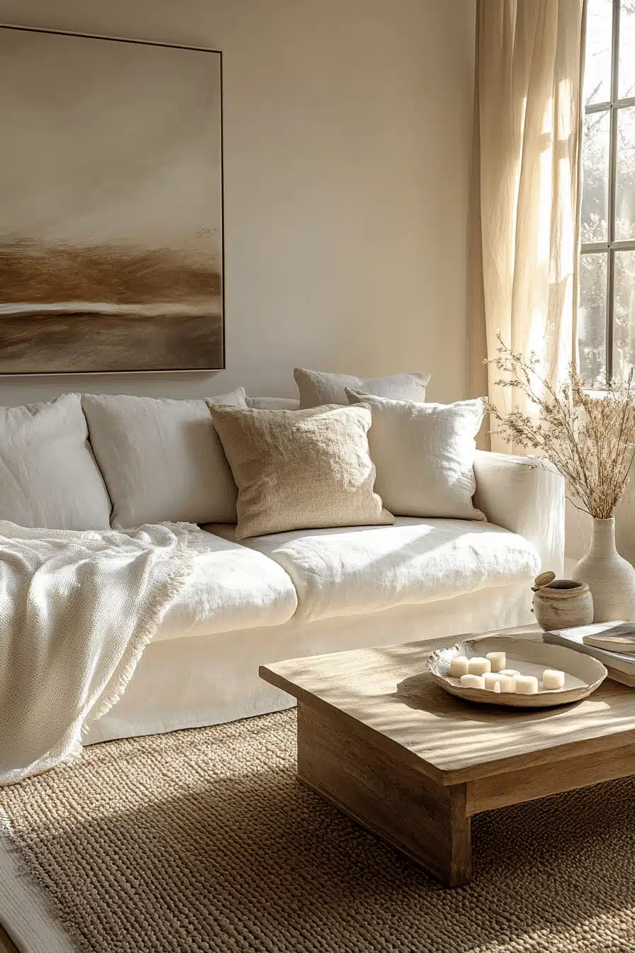 white living room decor
