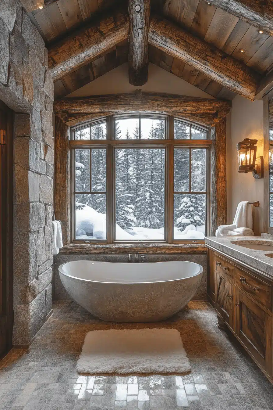 old cabin interior bathroom
