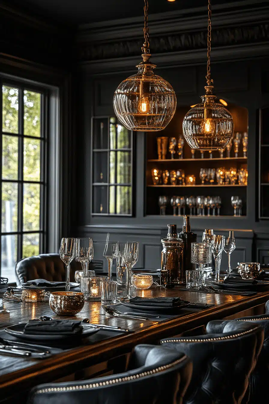 moody vintage dining room