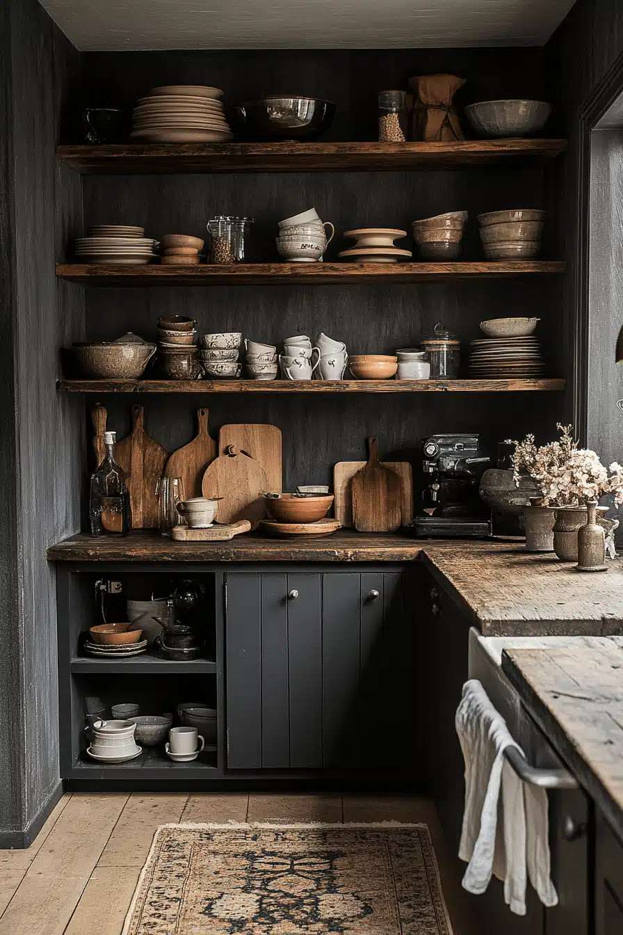 dark academia kitchen