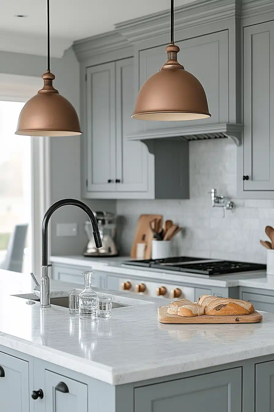 grey kitchen cabinets