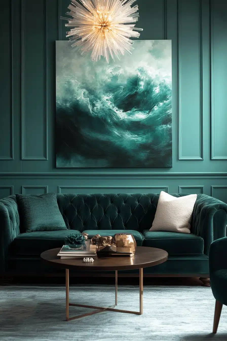 green living room decor