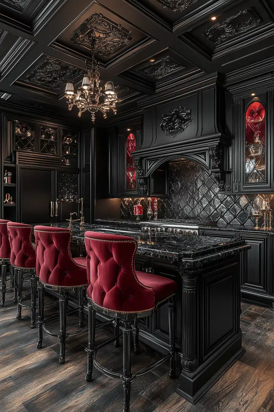 dark and moody kitchen