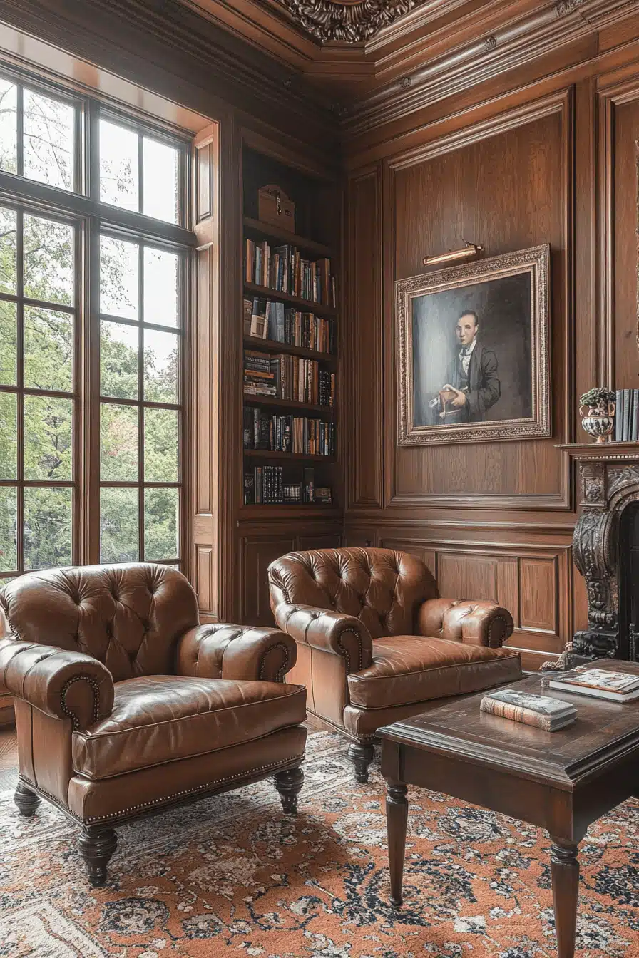 old cabin interior living room
