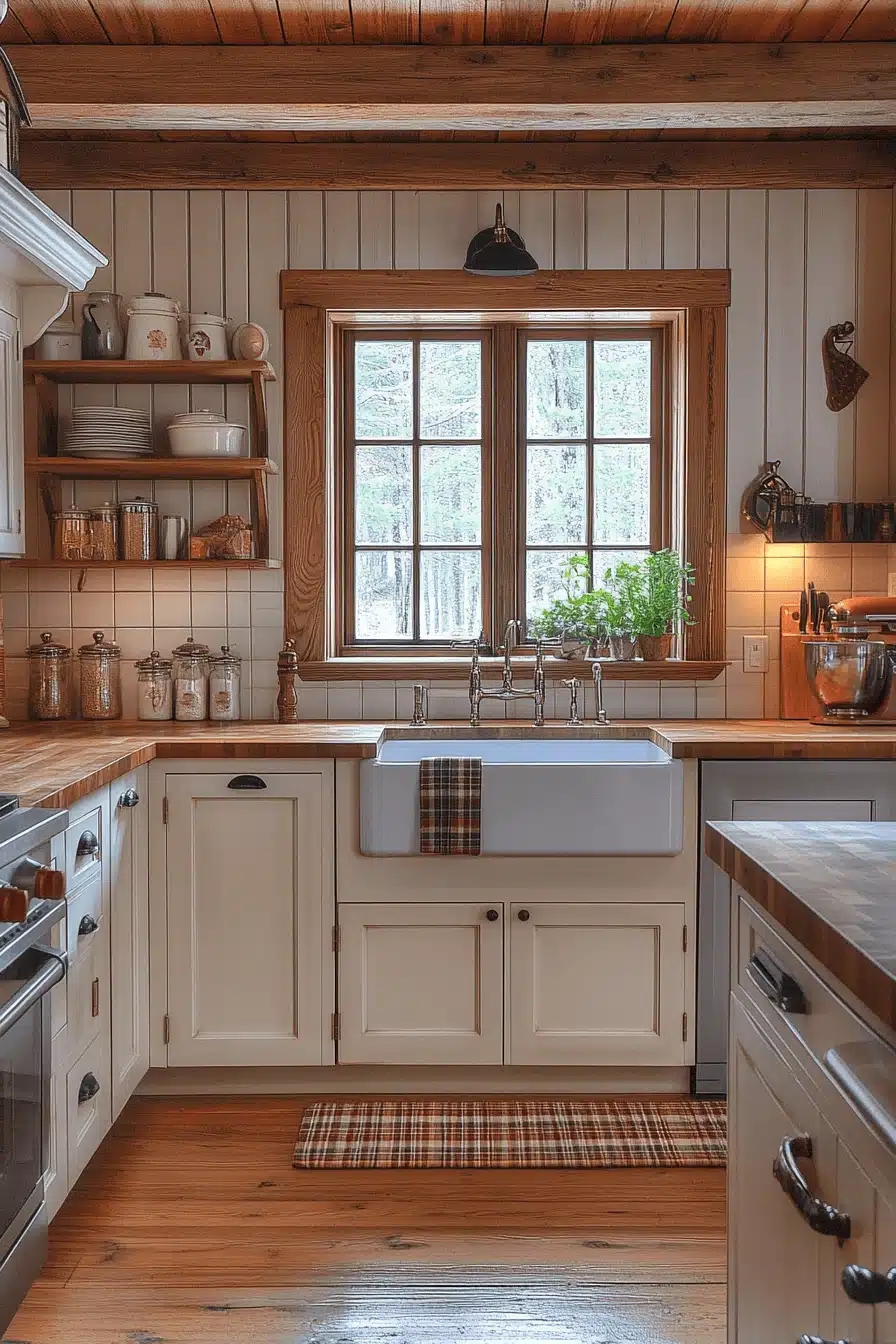old cabin interior kitchen