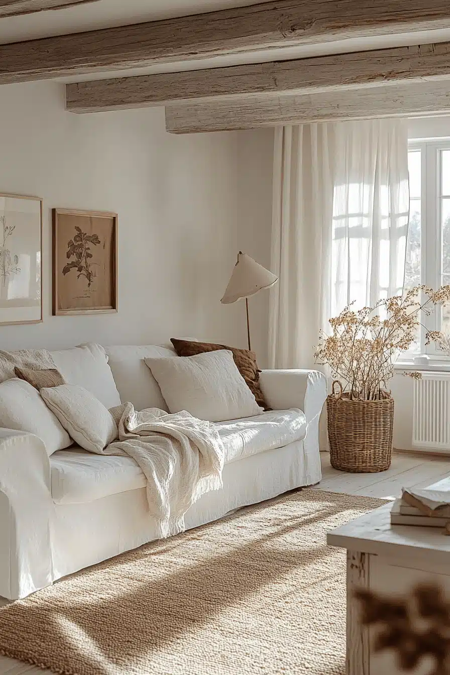 white living room decor