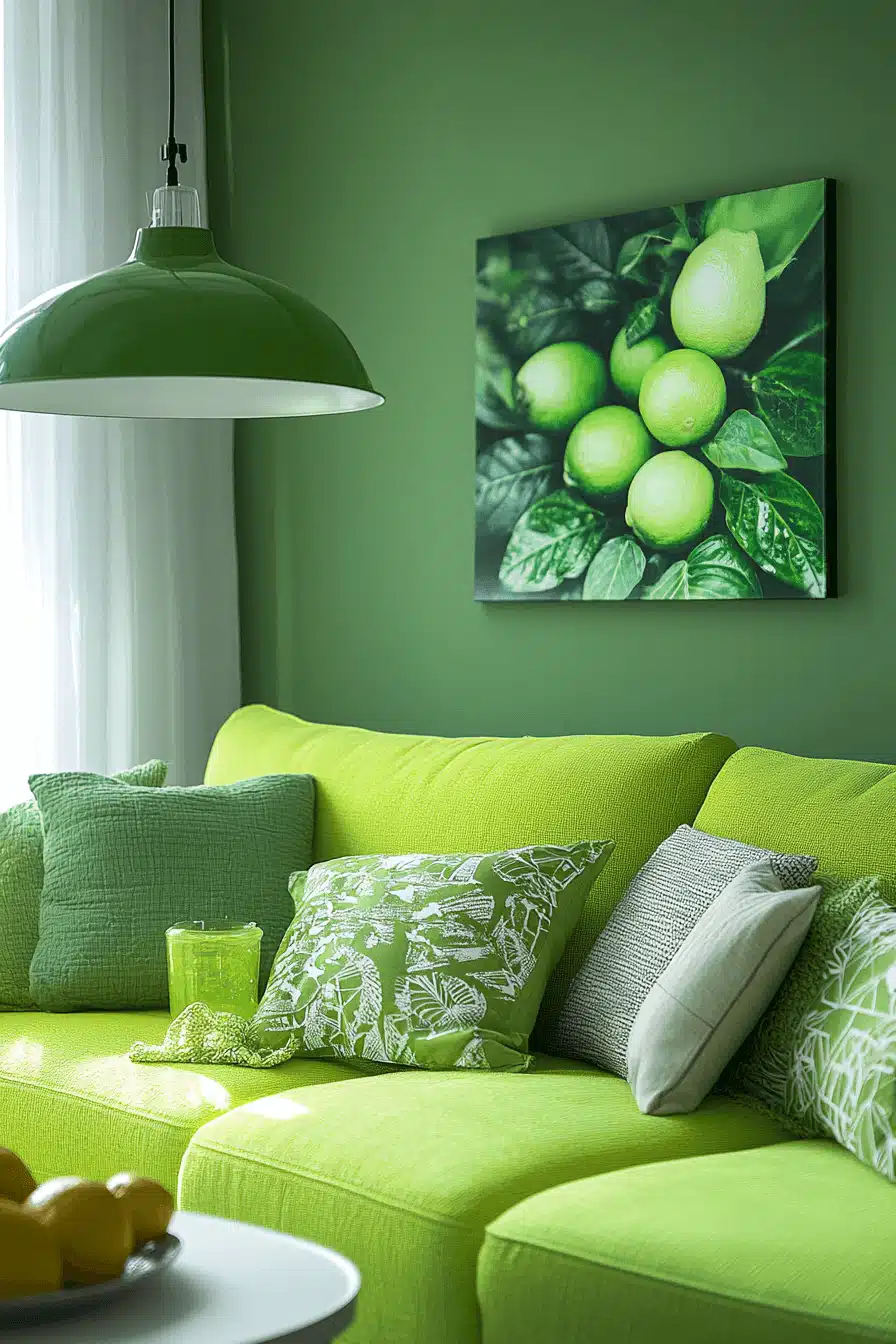 green living room decor