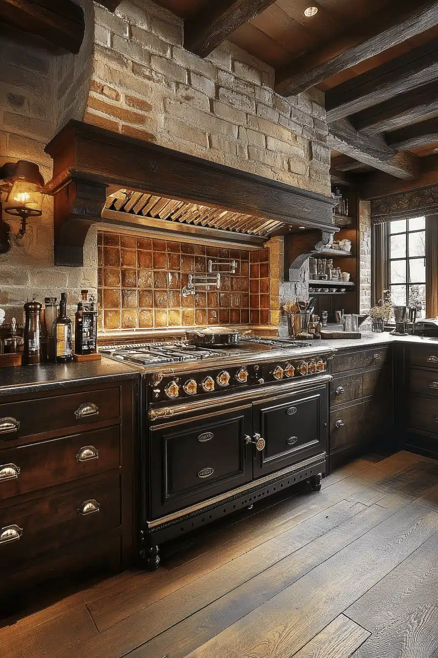 dark academia kitchen