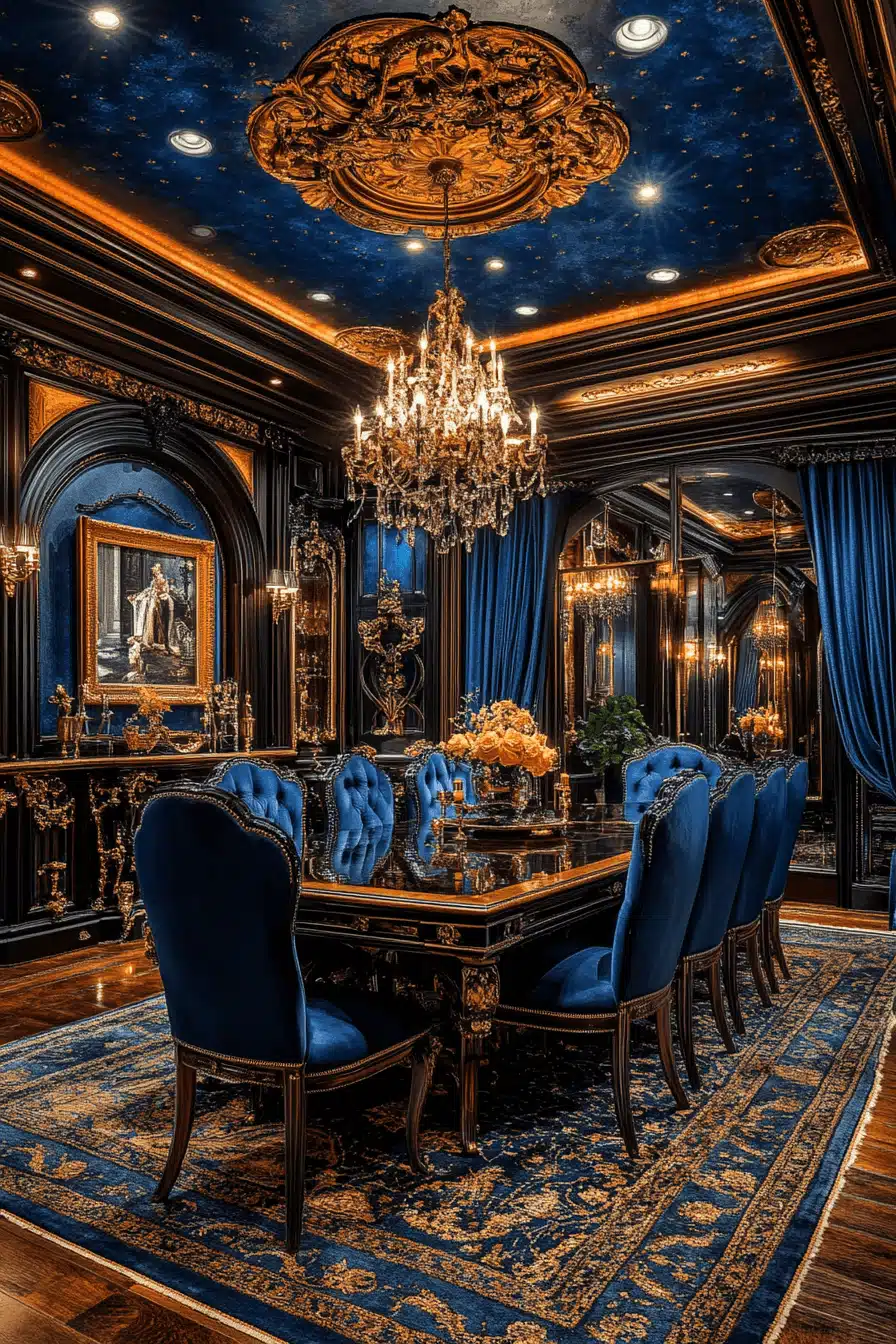 moody dining room
