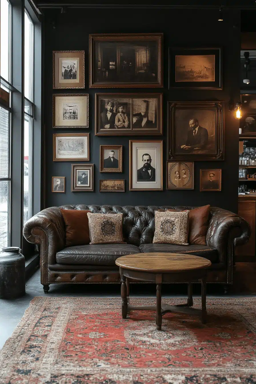 moody vintage living room