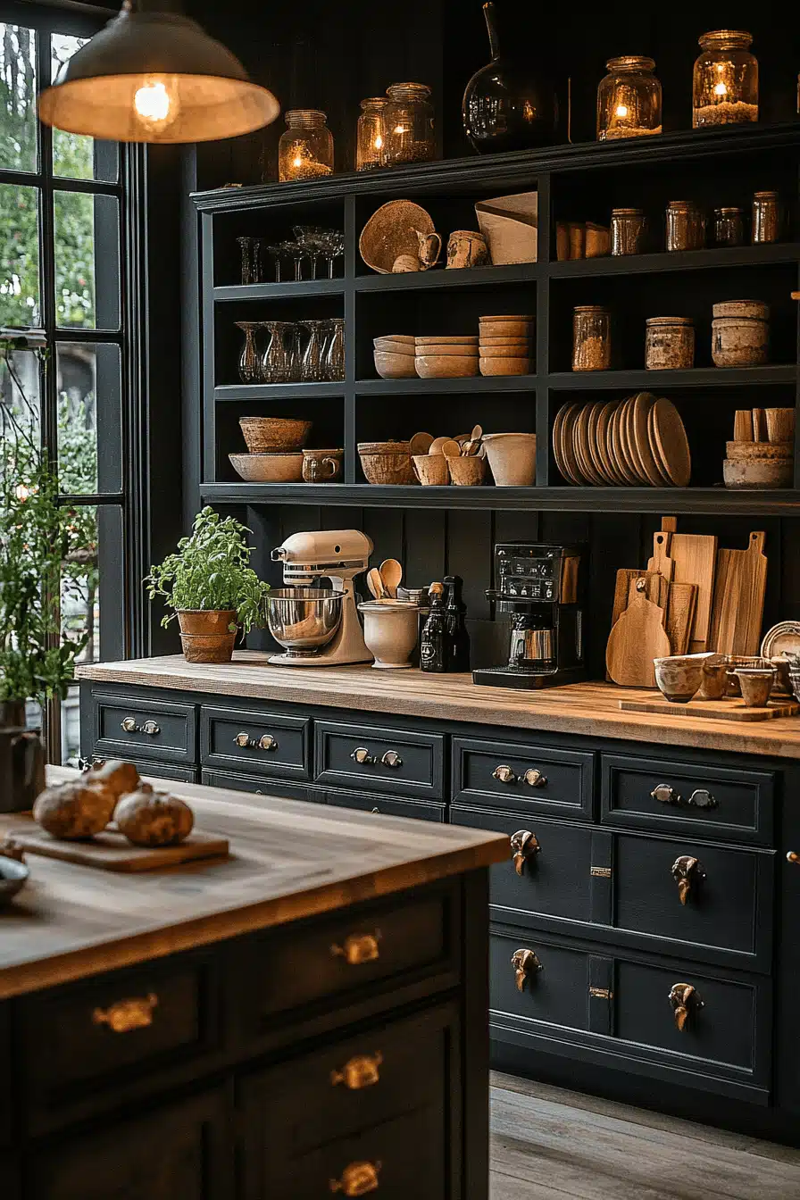 dark academia kitchen