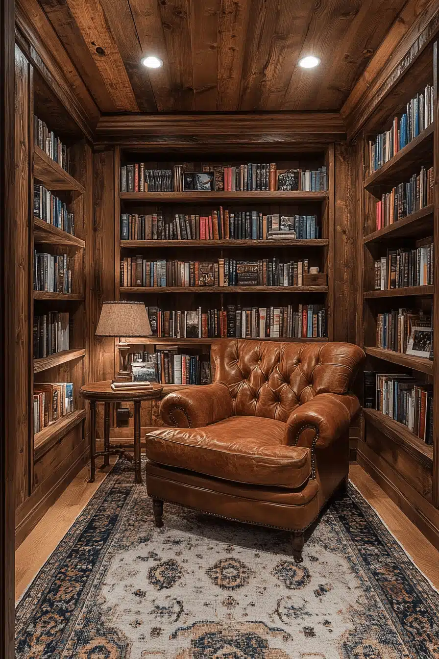 old cabin interior living room