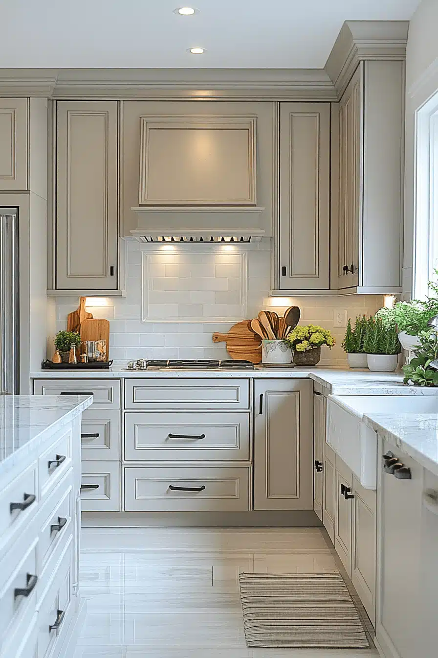 light grey kitchen cabinets