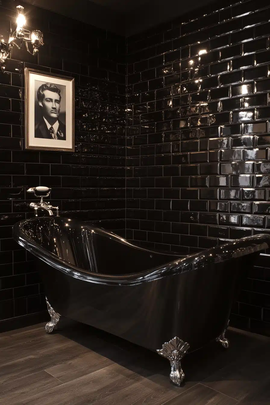 moody vintage bathroom