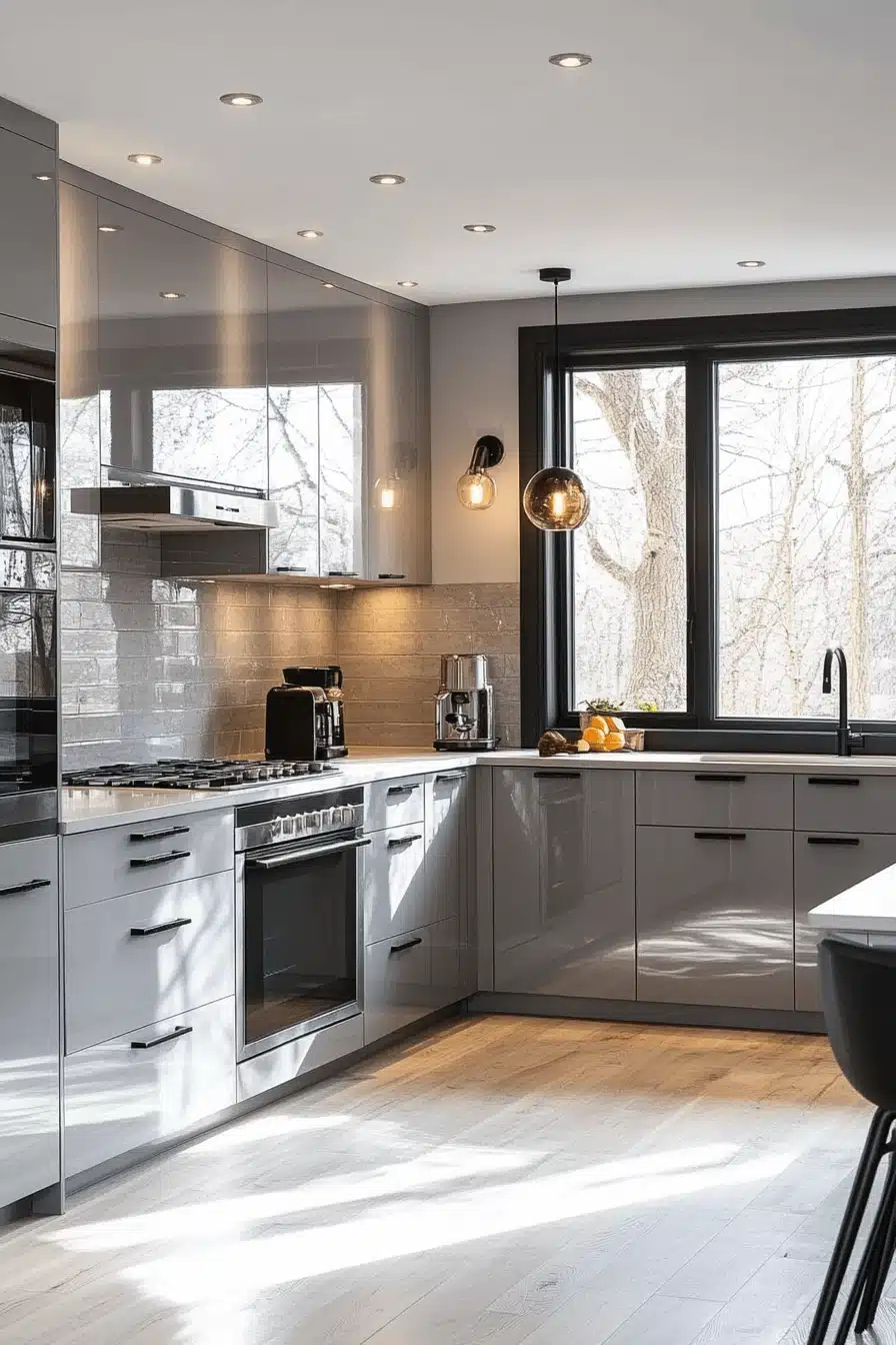 grey kitchen cabinets