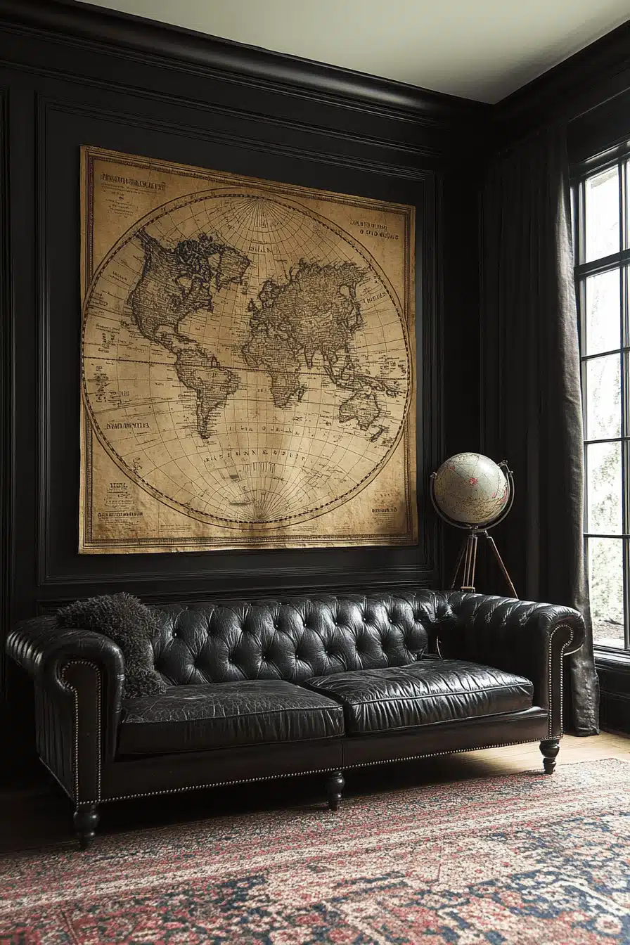 moody vintage living room