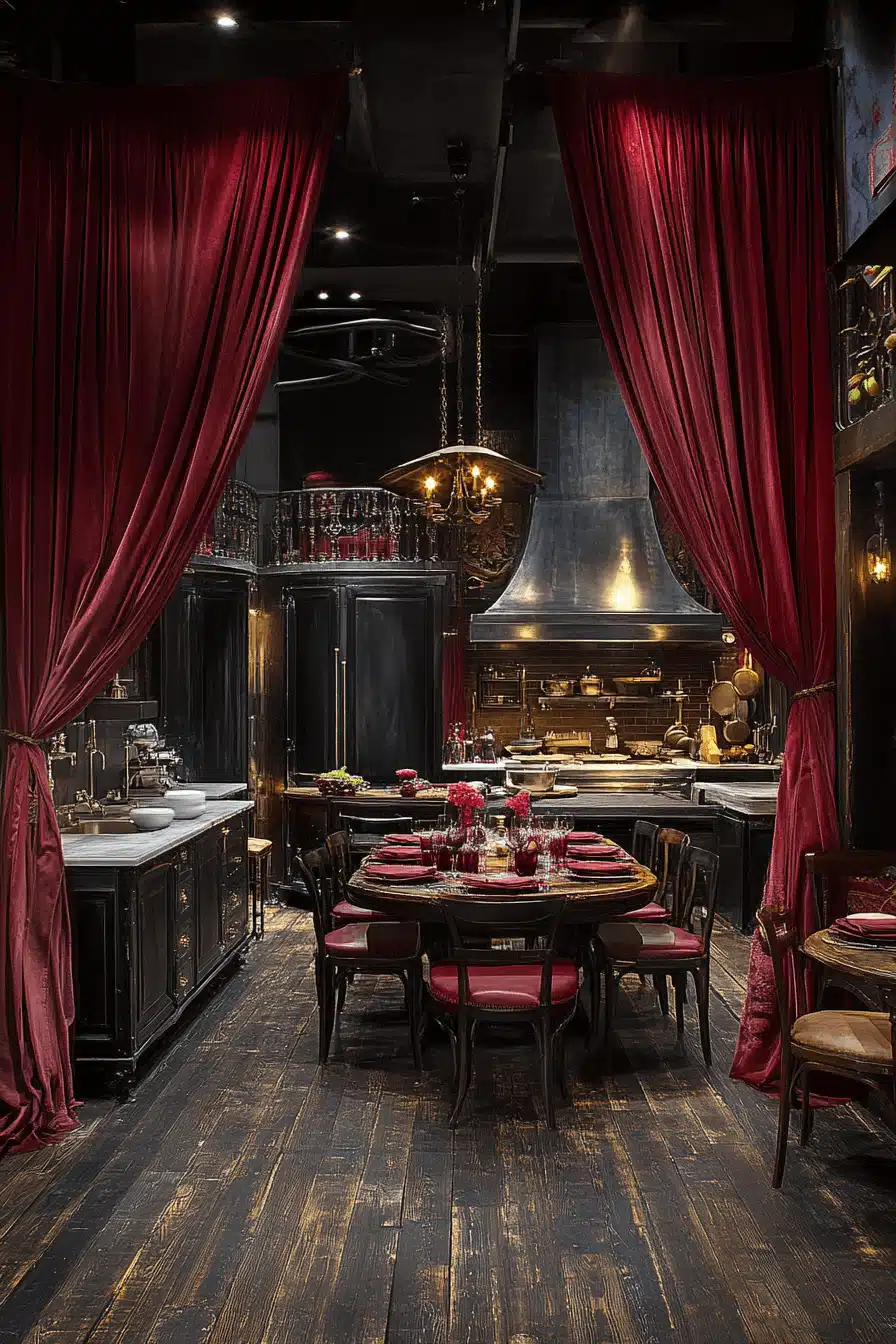 dark academia kitchen