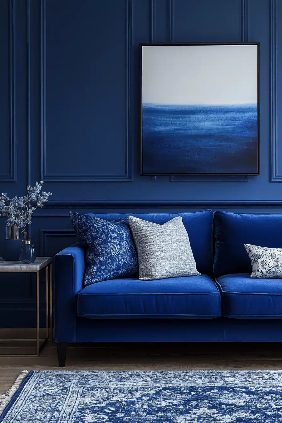 blue living room decor