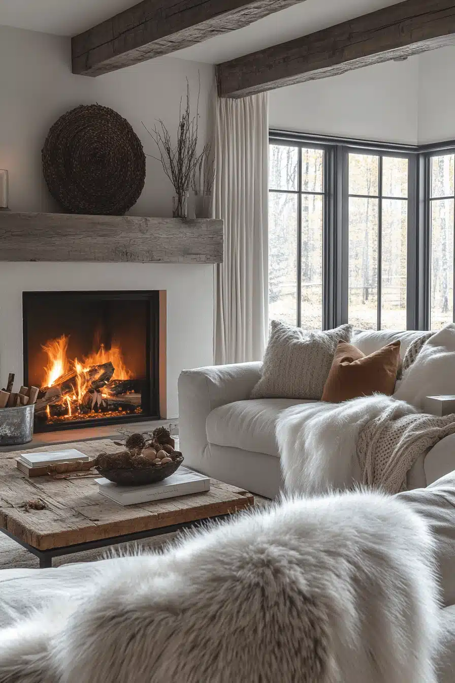 old cabin interior living room
