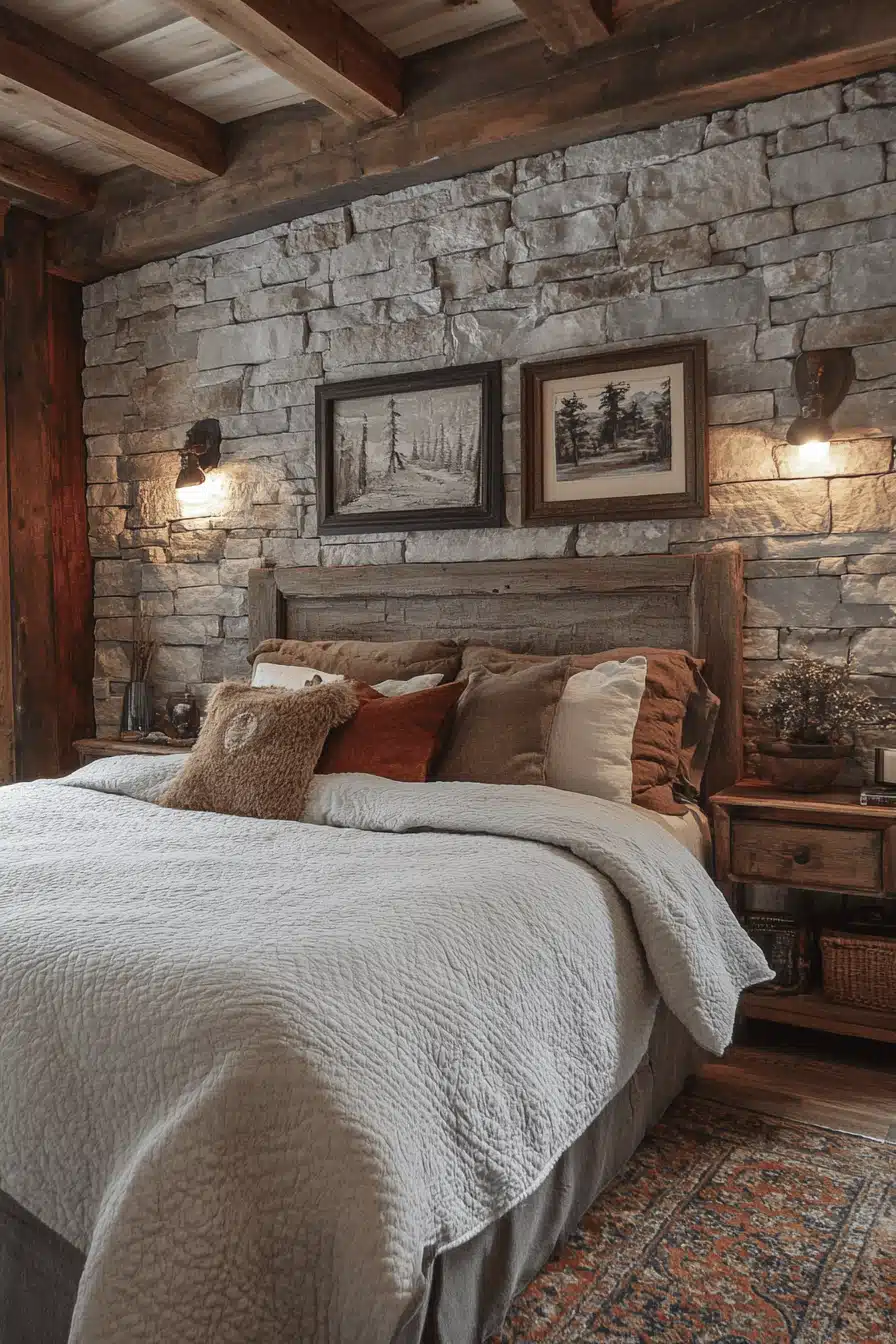 Stone Wall Bedroom