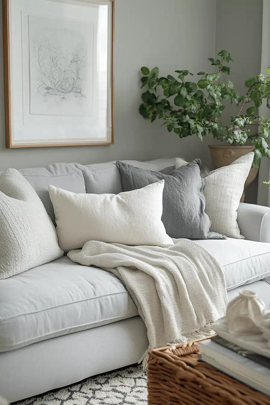 gray couch living room