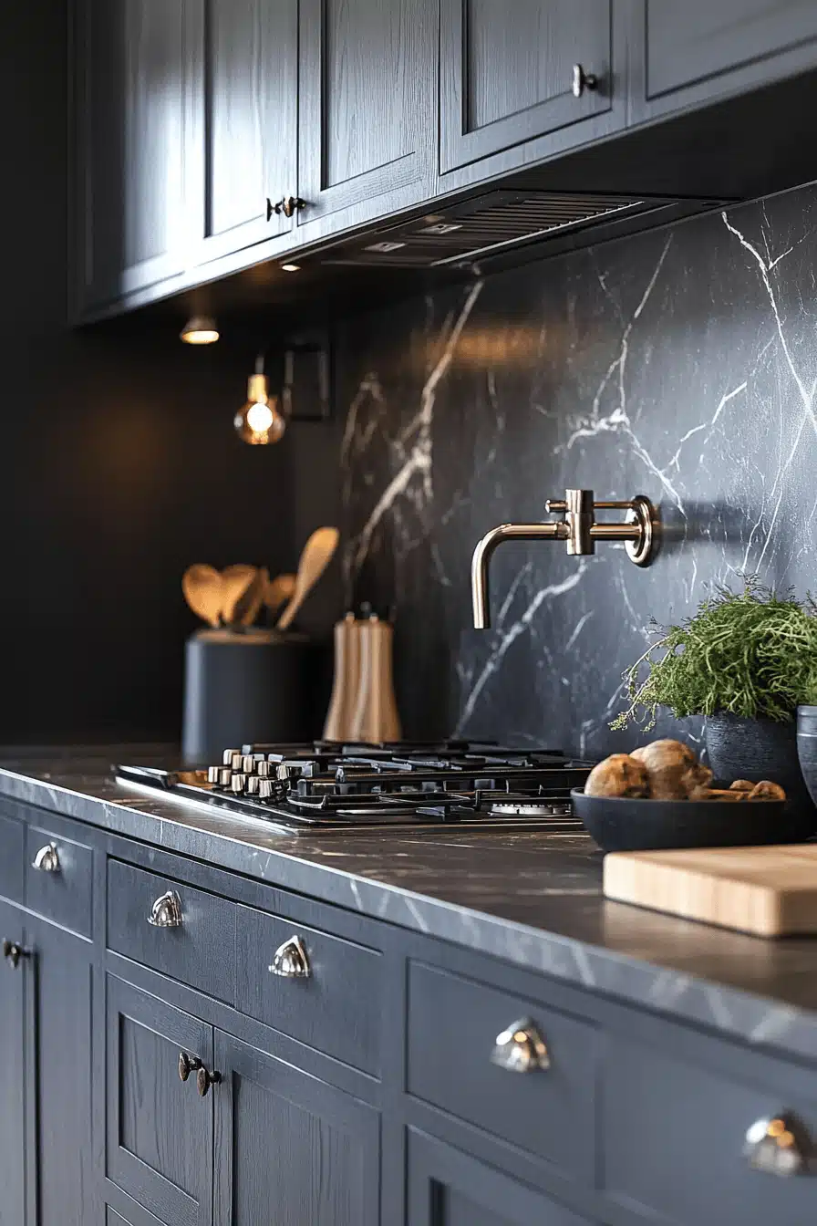 dark and moody kitchen