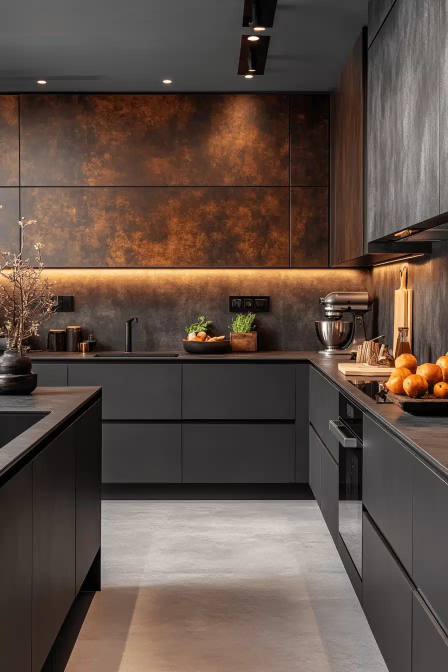 moody kitchen cabinets