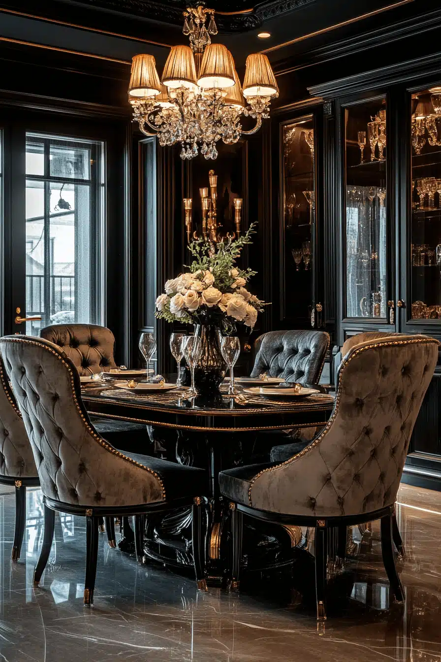 moody vintage dining room